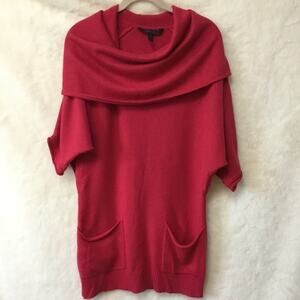BCBGMaxAzria Red Quarter Sleeve Cowl Neck Sweater